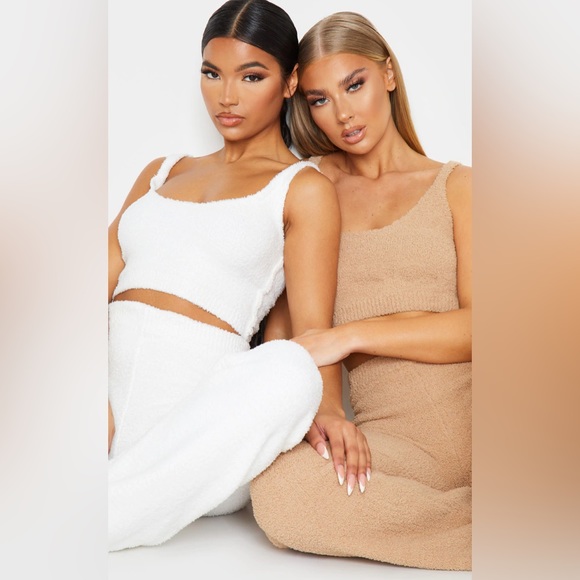 Cream Chenille Cardigan, Crop Top & Pants Set☁️ - Picture 14 of 14